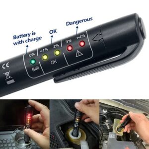 Brake Fluid Tester Pen with LED moisture indicators