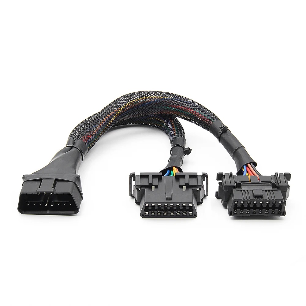 OBD2 1-to-2 Splitter Extension Cable OBD2 splitter cable with one male and two female connectors