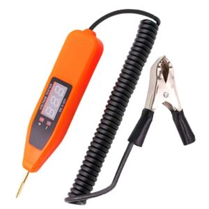 Automotive voltage test pen with digital display and ground clamp