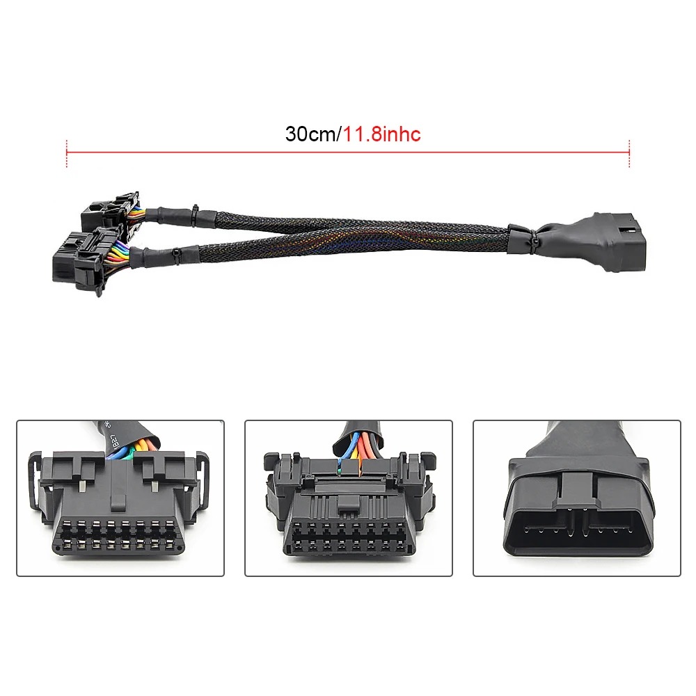 main image 7 Braided OBD2 splitter cable for ELM327 diagnostic tools